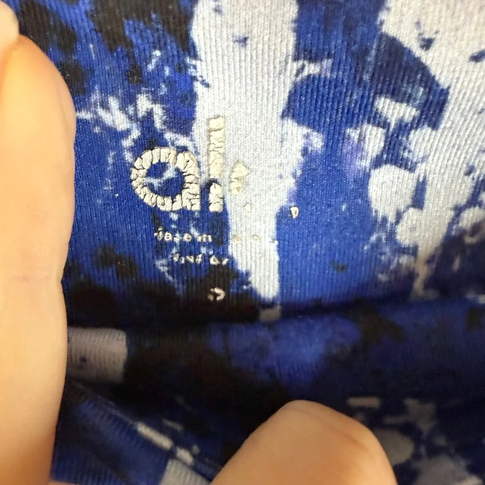 Alo Yoga Airbrush Leggings Size Med Deep Electric Blue Snakeskin Python‎ Active